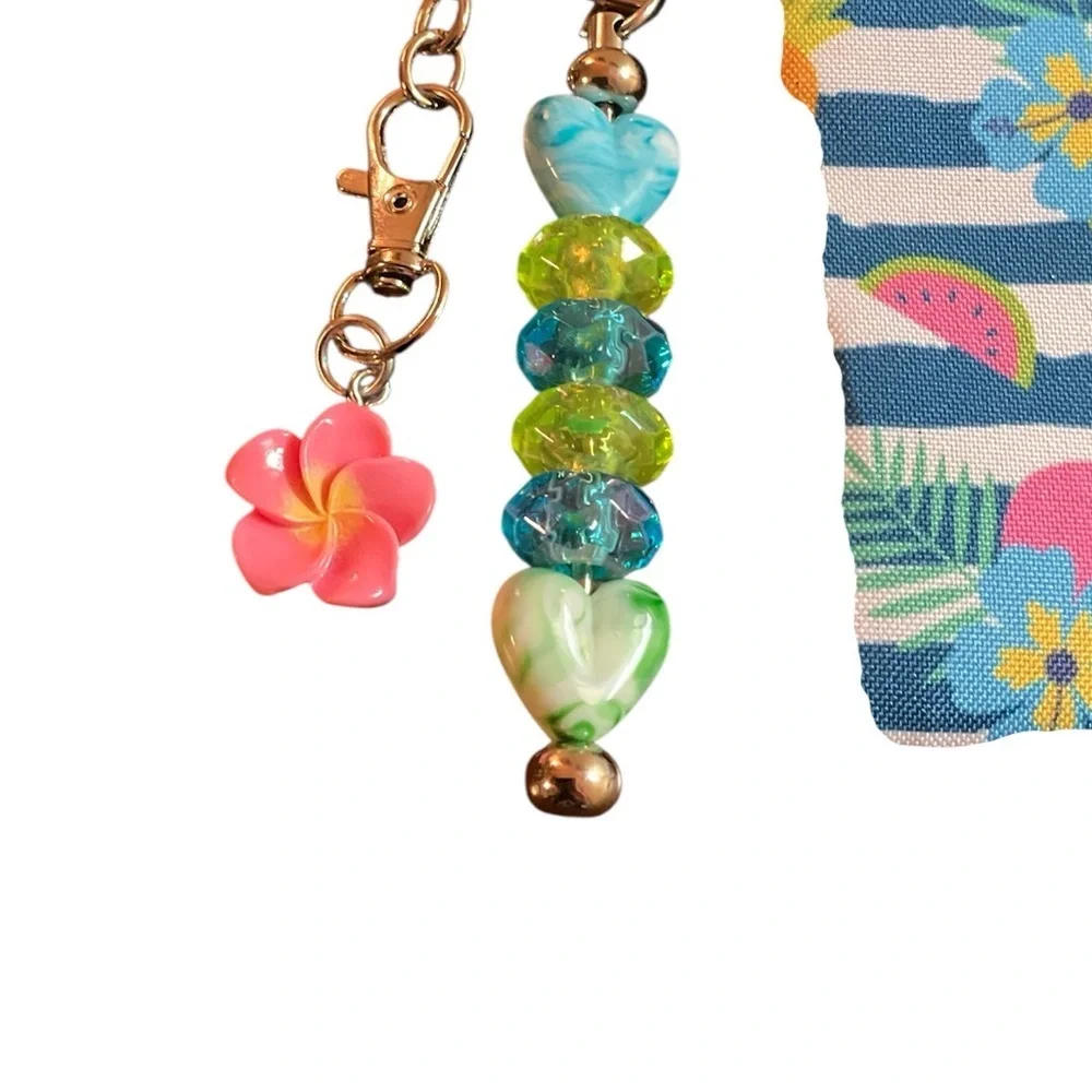Tropical Flowers Detachable Keychain & Coin Purse - Picture 3 of 3